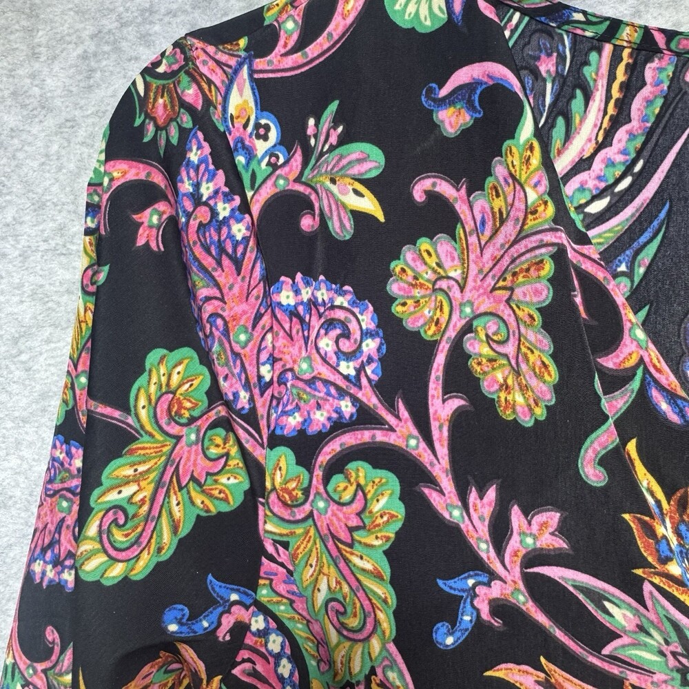One Clothing Romper Womens M Black Tropical Print Floral Shorts Resort Paisley - Picture 3 of 7